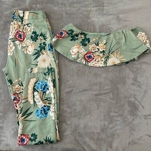 Floral FashionNova 2-Piece Pant Set